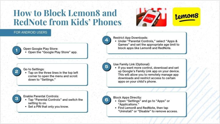 How to Block Lemon8 and RedNote from Kid's Androids